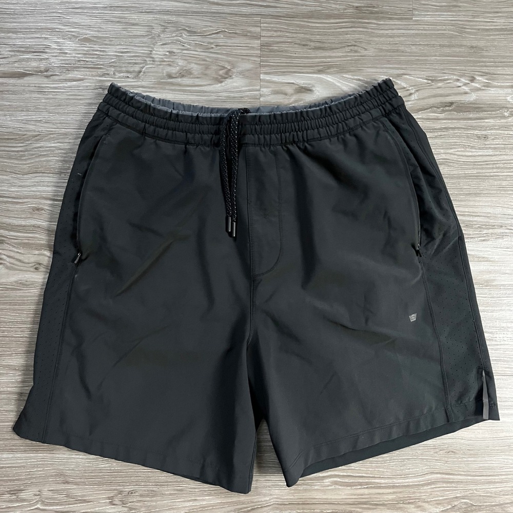 Mack Weldon Radius Shorts Mens M Black Water Resistant Athletic Gym 7" Inseam